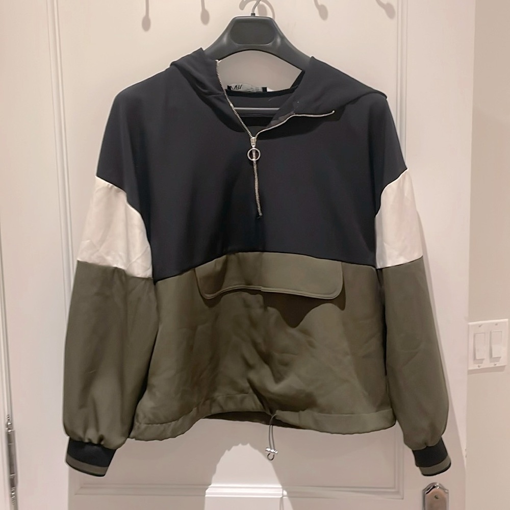 Zara colour block half zip hoodie 👵MT